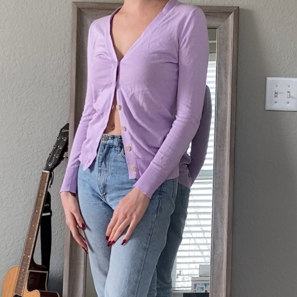 Light purple cardigan top
